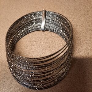 Lisa ROBERTSON Bronze Silver-Tone Multi-Strand Bracelet ITALY